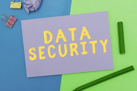 Text showing inspiration Data Security. Conceptual photo Confidentiality Disk Stock Photos