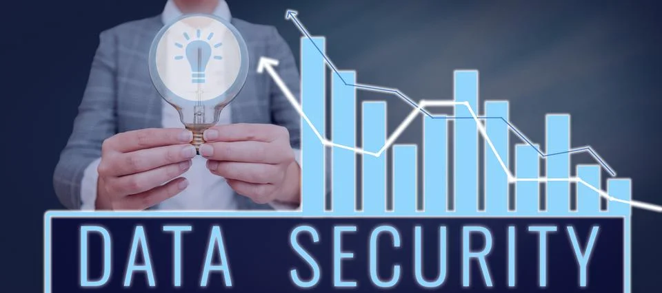 Text showing inspiration Data Security. Business idea Confidentiality Disk Stock Photos