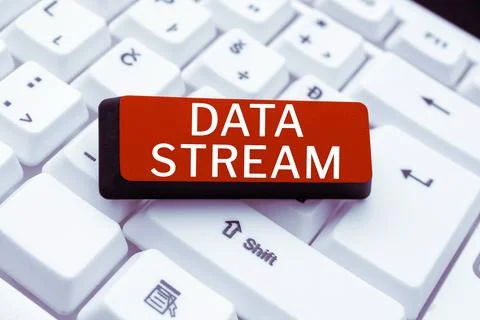 Text showing inspiration Data Stream. Concept meaning sequence of digitally 스톡 사진