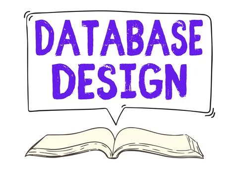 Text showing inspiration Database Design. Business approach organisation of data Stock Illustration