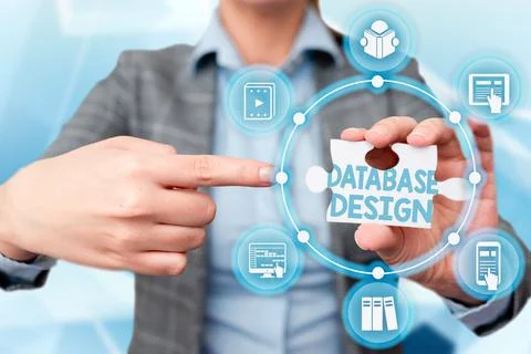 Text showing inspiration Database Design. Business concept organisation of data Foto stock