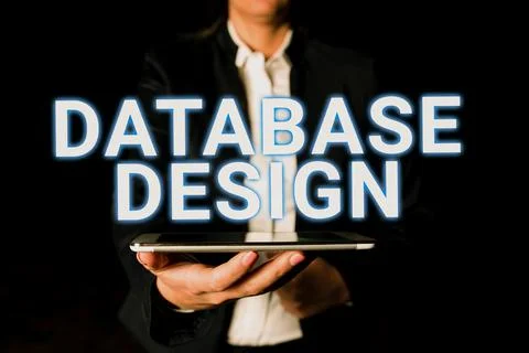 Text showing inspiration Database Design. Business idea organisation of data Stock Photos