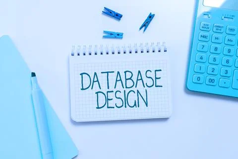 Text showing inspiration Database Design. Concept meaning organisation of data Stock Photos