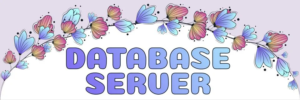 Text showing inspiration Database Server. Conceptual photo uses a database イラスト素材