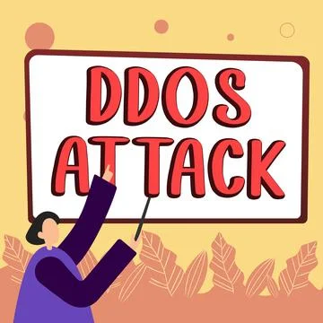 Text showing inspiration Ddos Attack. Business showcase perpetrator seeks to 库存插图