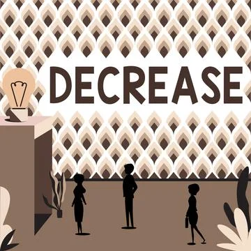 Text showing inspiration Decrease. Business idea make or become smaller or fewer 库存插图