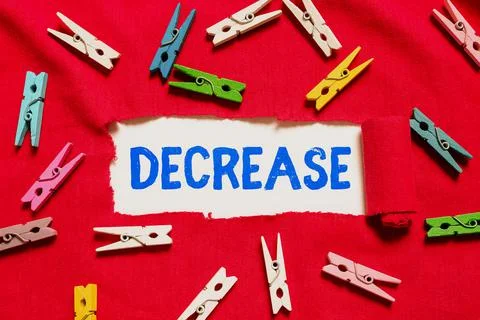 Text showing inspiration Decrease. Business showcase make or become smaller or Foto stock