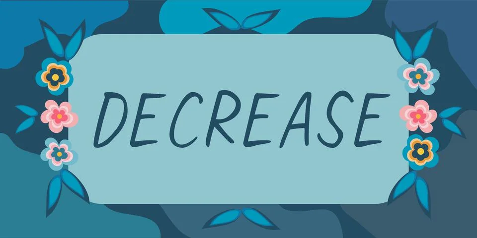Text showing inspiration Decrease. Word Written on make or become smaller or 스톡 일러스트