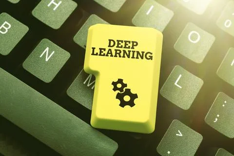 Text showing inspiration Deep Learning. Business approach Hierarchical Stock Photos