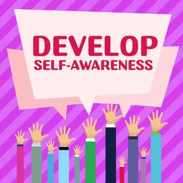 Text showing inspiration Develop Self Awareness. Business idea Improve sharp Stock Illustration