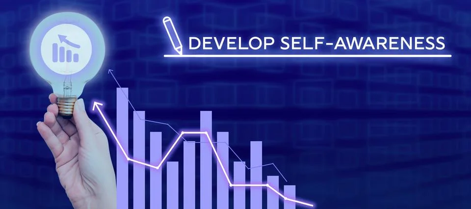 Text showing inspiration Develop Self Awareness. Business approach Improve sharp Stock Photos