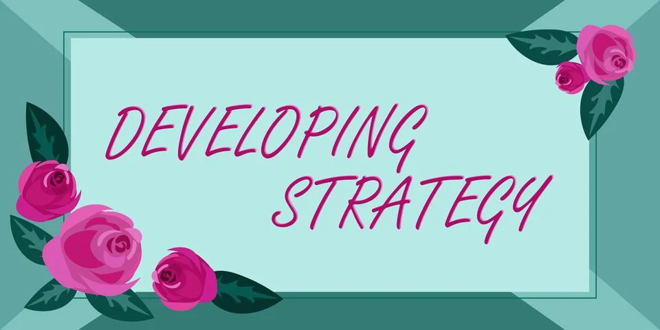 Text showing inspiration Developing StrategyOrganizations Process Changes to Illustrazione stock