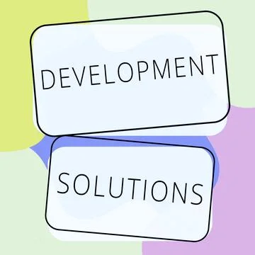 Text showing inspiration Development Solutions. Word for Efficient Planning イラスト素材