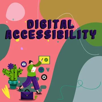 Text showing inspiration Digital Accessibility. Word Written on electronic Stock Illustration