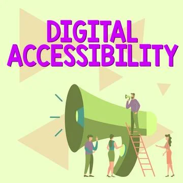 Text showing inspiration Digital Accessibility. Word Written on electronic Stock Illustration