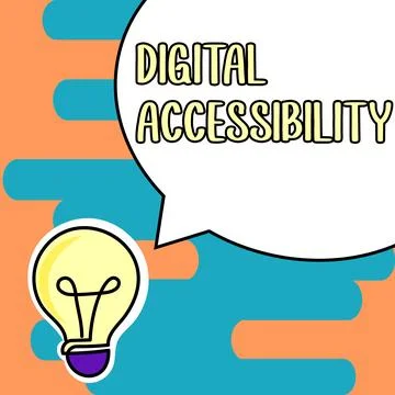 Text showing inspiration Digital Accessibility. Word for electronic technology Stock Illustration