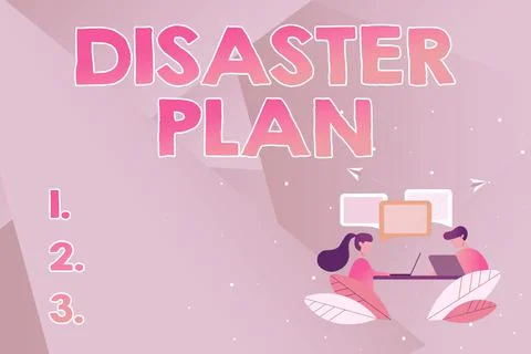 Text showing inspiration Disaster Plan. Business overview Respond to Emergency Stock Illustration