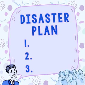 Text showing inspiration Disaster Plan. Business overview Respond to Emergency Stock Illustration