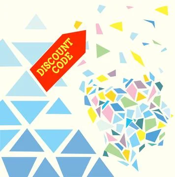 Text showing inspiration Discount Code. Business concept to reduce the price of Stock Illustration