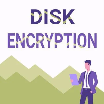 Text showing inspiration Disk Encryption. Conceptual photo the security イラスト素材