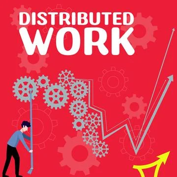 Text showing inspiration Distributed Work. Conceptual photo practiced by Stock Illustration