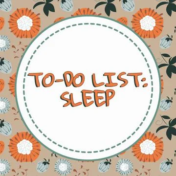 Text showing inspiration To Do List SleepThings to be done Priority object is to Stock Illustration