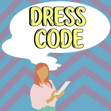 Text showing inspiration Dress Code. Conceptual photo an accepted way of Stock Illustration