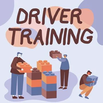 Text showing inspiration Driver Training. Word Written on prepares a new driver Stock Illustration