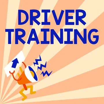 Text showing inspiration Driver Training. Business concept prepares a new driver Stock Illustration