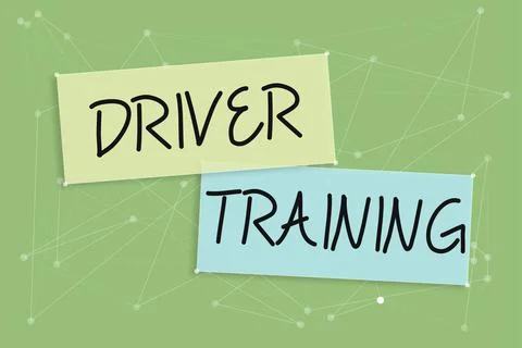 Text showing inspiration Driver Trainingprepares a new driver to obtain a driver Stock Illustration