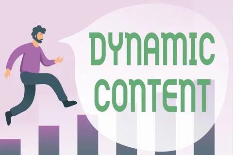 Text showing inspiration Dynamic Content. Word Written on web content that Illustration