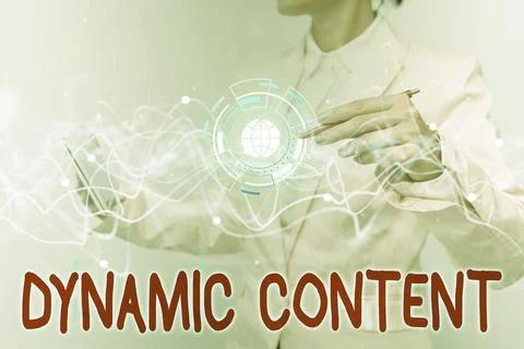 Text showing inspiration Dynamic Content. Business concept web content that Stock Photos