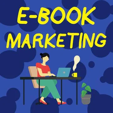 Text showing inspiration E Book Marketing. Business overview digital file that Stock Illustration