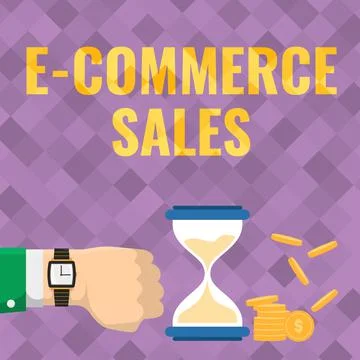 Text showing inspiration E Commerce Sales. Concept meaning activity of buying or Stock Illustration