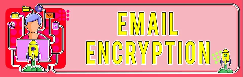 Text showing inspiration Email Encryption. Conceptual photo systematic tactic in Stock Illustration