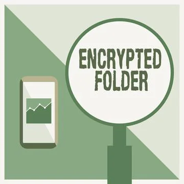 Text showing inspiration Encrypted Folder. Internet Concept protect confidential Stock Illustration