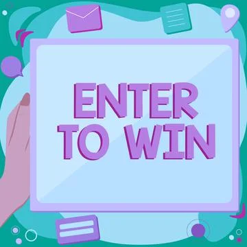Text showing inspiration Enter To Win. Business overview exchanging something Stock Illustration