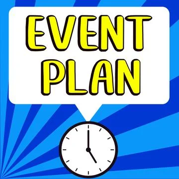 Text showing inspiration Event Plan. Word for Process of managing a project Illustrazione stock