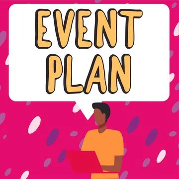 Text showing inspiration Event Plan. Internet Concept Process of managing a Illustrazione stock