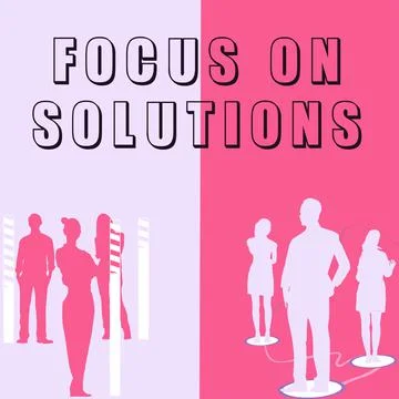 Text showing inspiration Focus On Solutions. Business idea powerful practical 库存插图