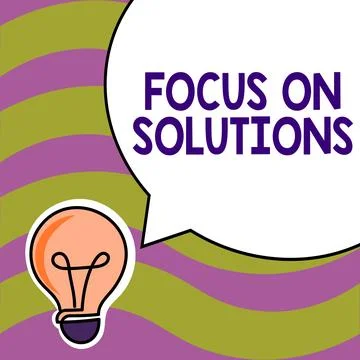 Text showing inspiration Focus On Solutions. Business approach powerful 库存插图