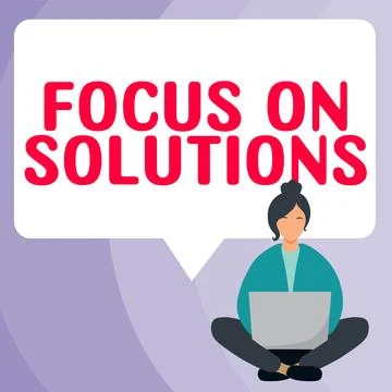 Text showing inspiration Focus On Solutions. Business concept powerful practical Stock Illustration
