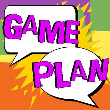 Text showing inspiration Game Plan. Business approach strategy worked out in Stock Illustration