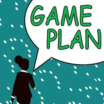 Text showing inspiration Game Plan. Business approach strategy worked out in Stock Illustration