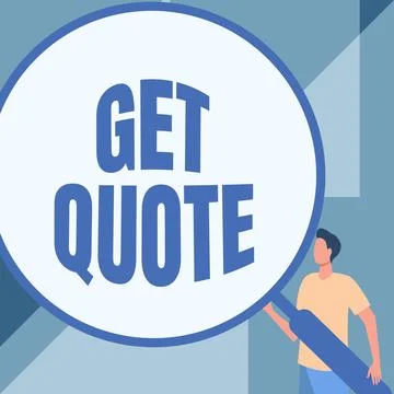 Text showing inspiration Get Quote. Internet Concept the most recent price to Stock Illustration
