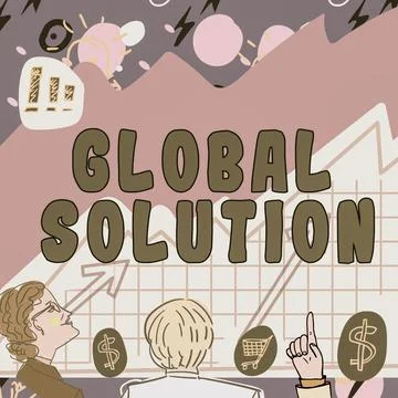 Text showing inspiration Global Solution. Word for prototypes that may resolve Stock Illustration