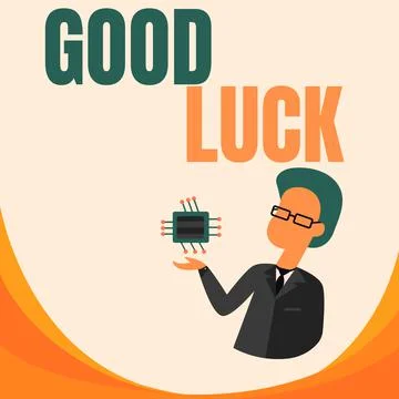 Text showing inspiration Good Luck. Business showcase wish a positive fortune or Stockillustratie
