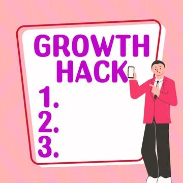 Text showing inspiration Growth Hack. Business concept generally to acquire as Stock Illustration