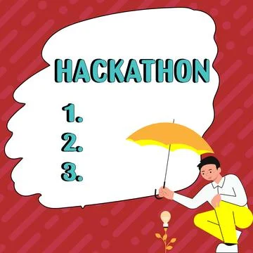 Text showing inspiration Hackathon. Conceptual photo event where large number of Stock Illustration