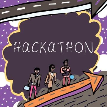 Text showing inspiration Hackathon. Internet Concept event where large number of Stock Illustration